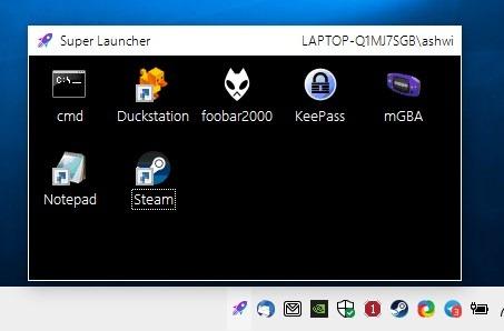 Access your favorite programs from the system tray and optionally run them with admin rights using SuperLauncher