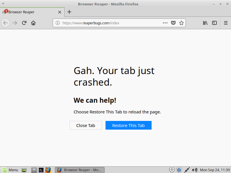 reaper firefox crash