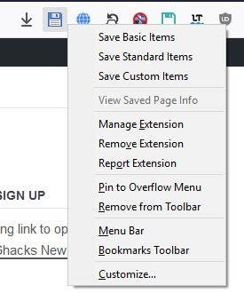Save page WE context menu