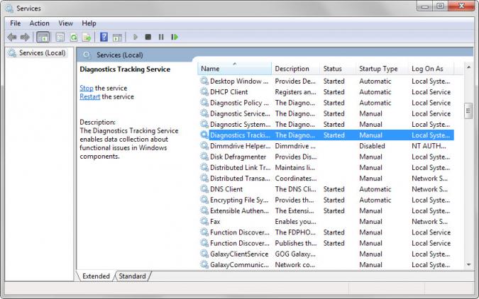 Diagnostics tracking service что за служба windows 7